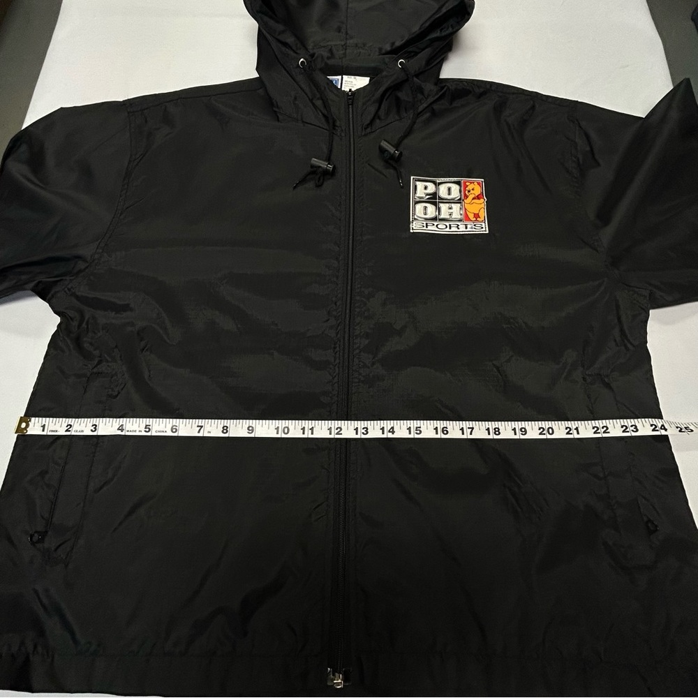 Vintage Disney Winnie the Pooh Adult Windbreaker Rain Jacket Sz M Hood Zip Y2k - Picture 11 of 15